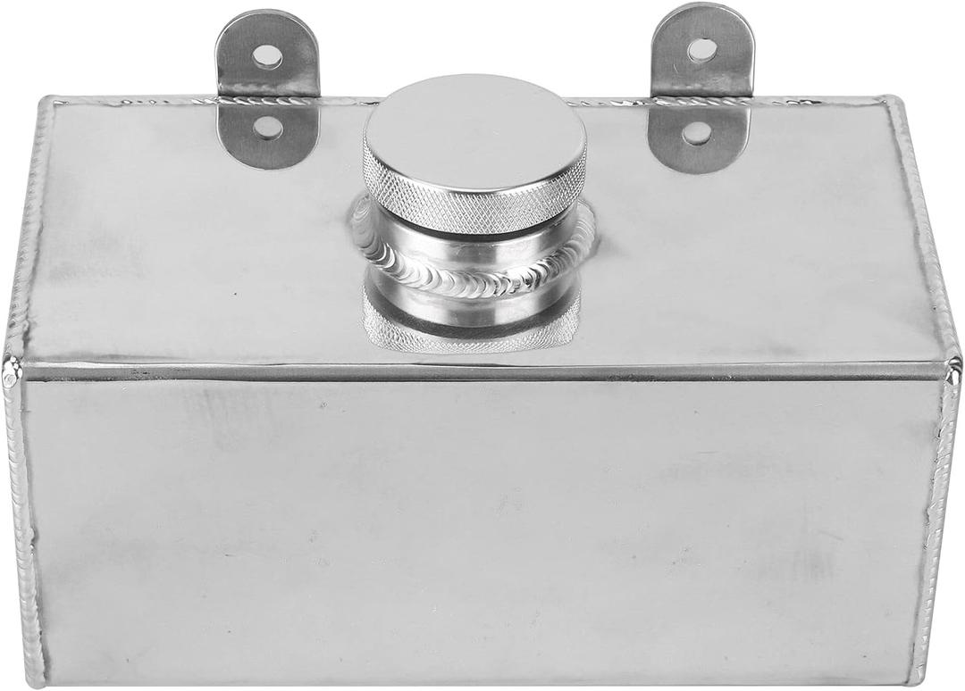 Qiilu Washer Reservoir , Aluminium Windscreen Washer Bottle 2L Polished Intercooler Spray Universal Car Parts