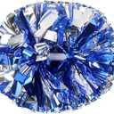 Lovecheer 2PCS/6PCS Metallic Pom Poms Cheerleading with Baton Handle Cheer Pompoms for Kids Adults Team Sports Spirit Party Cheering