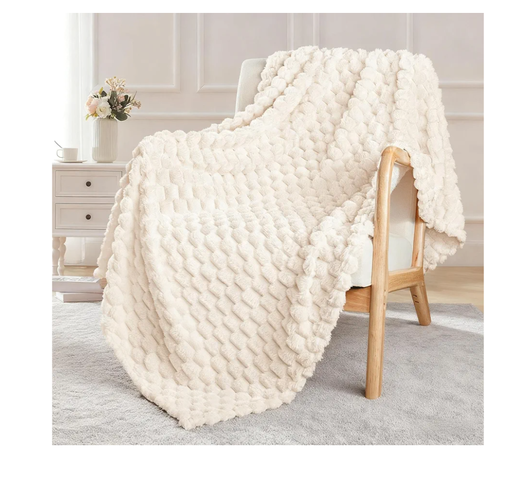 Exclusivo Mezcla Extra Large Fleece Throw Blanket for Couch,  Inches Stylish Jacquard Soft Throw Blanket, Fuzzy Cozy Lightweight for All