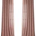 MYSKY HOME Cotton Curtains for Living Room Farmhouse Semi Sheer Light Filtering for Windows, Linen Look Texture Soft Modern Decor Country Style, 50" x 84", Brick Red