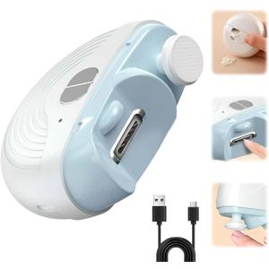 2026 Upgraded Electric Nail Clipper, 3 Speeds Power Automatic Nail Trimmer with LED Light & Clip Storage, 2-in-1 Rechargeable Toenail Clippers for Electric Smart Nail Clippers for Adults Seniors