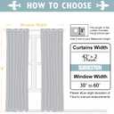ChrisDowa Blackout Curtains 78 inches Long for Bedroom - 2 Panels Set Grommet Thermal Insulated Room Darkening Curtains for Living Room (Grey, 42 x 78 Inch)