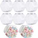 Yahenda 8 Pcs Hexagon Plastic Jars Cookie Jars with Airtight Lids Clear Candy Jar Wide Round Mouth Snacks Dog Food Candy Containers Reusable Coffee Display for Gifts and Storage(30 oz)