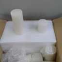 Shihanee Set of 12 Pillar Candles and Glass Cylinder Vases Clear Cylinder CandleHolders for Slim Pillar Candles Wedding Centerpieces(3.4''x 4.7'', 7'', 9.8'',White)