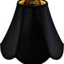 GO&SO Black Bell Lamp Shades (Petal Edge Braid) Scalloped Lamp Shade,6"Top x 13"Bottom x 10.6"Vertical Height (Spider) Replacement Fabric Lamp Shades for Table Lamps,Floor Lamp Cover,Easy Assembly