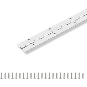 Piano Hinge 36" x 1" Stainless Steel Continuous & Piano Hinge Heavy Duty Piano Hinges, 0.039" Leaf Thickness, 1 Inch Open Width, Screw Included