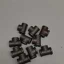 10 Pack 1/2 inches Malleable Cast Iron Pipe Tees, Industrial Pipe Flanges for Threaded Black Pipes and Fittings, DIY Steampunk Industrial Vintage Style.