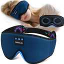 Sleep mask Headphones,100% Blackout 3D Zero Eye Pressure Bluetooth Sleep mask Breathable Eye mask with Bluetooth Headphones Sleep Headphones for Side Sleepers, 14H Playtime&Bluetooth 5.4 Blue