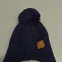 Baby Beanies, Baby Hats for Boys, Girls - Cute Toddler Winter Hat, Soft & Stretchy Beanies for Infant, Newborn 0-6 Months, Cozy & Warm with Earflap Muff & Pom (Navy, S)