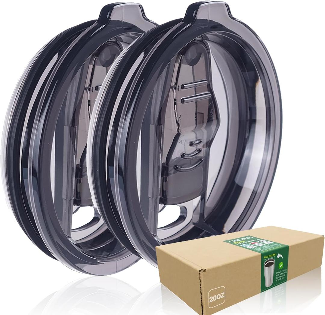 2 Replacement Lids for 20oz Stainless Steel Tumbler Lids-Replaces Only Covers With a Top Diameter of 3.4 inchesBottom Diameter of 3.23 inches