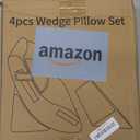 4PCS Wedge Pillow Set for Sleeping  Orthopedic Bed Pillow for Post Surgery, Adjustable Memory Foam Support for Sitting Up in Bed, Back Pain, GERD, Snoring Relief, White Blue