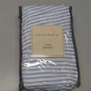 Laura Ashley - Twin Size Bedskirt, Soft Cotton Ruffled Bedding for Year Round Use, Striped Bedding with 14.5" Drop (Ticking Stripe Blue)