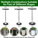DECOHS 3 Set Adjustable Height Planter Inserts, 10.2-17.3" Rise Stainless Steel Plant Risers for Inside Pot, Planter Fillers Plant Lift Inserts for Large Pots Tall Taper Planters 6" 8" 10" Base or Top