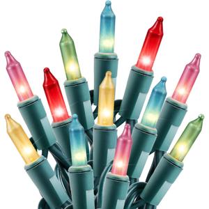 Easter Decorations Mini String Lights - 26.5 feet 100 Count Mini Light Set on Green Wire Plug in End to End Connectable for Indoor Outdoor Party Yard Garden Patio Home Easter Decor, Multicolored