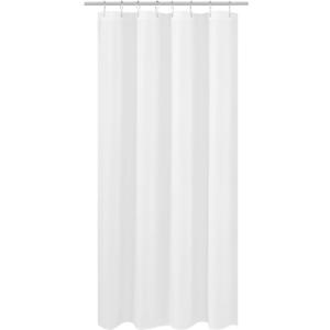 N&Y HOME RV Shower Curtain Liner Fabric 47 x 64 inches, Hotel Quality, Washable, Water Repellent, White Bathroom Curtains with Grommets, 47x64