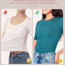 BAMBOO COOL Women's Seamless Tight T-Shirts Slim Fit Basic Ribbed Tees Short Sleeve Crew Neck Top (XL)