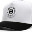 BRIMZ Outdoor Performance Hat - Water & Sweat Resistant Hats - Breathable & Moisture-Wicking Snapback (One Size, Brimz - White & Black)
