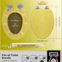 Angol Shiold ELONGATED Gold Glitter Resin Toilet Seat Soft Close Quick Release Adjustable Hinge Heavy Duty Easy Install & Clean Decorative Acrylic Seats(19 Inch, Gold Glitter, Upgraded hinge)
