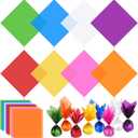 PEASUG 120 PCS Cellophane Sheets, Cello Sheets, Cellophane Paper Sheets, Colored Cellophane Wrap, Transparent Plastic Sheets for DIY Crafts Project, Art, Lights, Window Decoration12x12 Inches (Colorful)