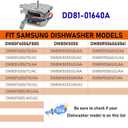 DD81-01640A, IC-77225SSDWB-1 Dishwasher Circulation Pump Motor OEM Replacement Parts for Samsung DW80F600UTS/UTW, DW80K5050UB, DW80K5050UG, DW80K5050US, DW80K5050UW, DW80R5060UG/US, DW80R5061US/UT