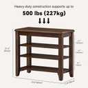 Taitiy Shoe Bench Storage Rubberwood, Entryway Bench with 3-Tiers Height Adjustable, Shoe Rack Front Door Entrance Organizer for Hallway Living Room, Mudrooms, Walnut,23.6"