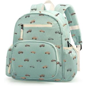 atgark Corduroy Kids Backpack, Lightweight Boys Backpack 5-9, Boy Bookbag for Elementary School 15.3" H Fit Folder, Large