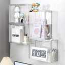BOHOIDEE 3 Tiers Clear Display Case for Figures, Acrylic Storage Organizers Box with Magnetic Door, Wall-Mounted Dustproof Showcase for Collectibles Action Figure