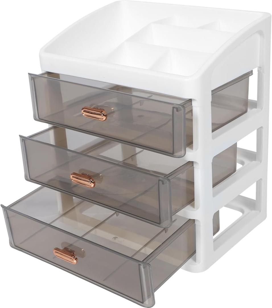 Ciieeo Makeup Organizer with Drawers Cosmetic Storage Box for Vanity Bedroom Bathroom Countertop Desktop Organizer for Cosmetics Skincare Jewelry 10.43 X 9.05 X 6.69 in
