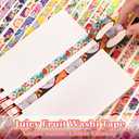 icceemee 48 Rolls Fruit Theme Washi Tape Set, Writable Decorative Tapes for Scrapbooking, Junk Journal Supplies, Bullet Journaling, 0.39"x79" per Roll