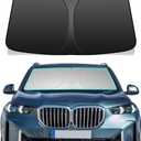 Windshield Sun Shade for BMW X5 2019-2025 Foldable Car Front Window Sunshade Accessories Double Layer 240 T Sun Visor Protector Reflective Cover Block UV Rays & Sun Heat