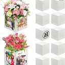 12 Pcs Picture Centerpieces for Table Photo Display 7"x7"x9" Frame & Hollow Picture Props Boxes for Congrats Grad Decor, Wedding, Birthday Party Thanksgiving Christmas Table Decoration (White)