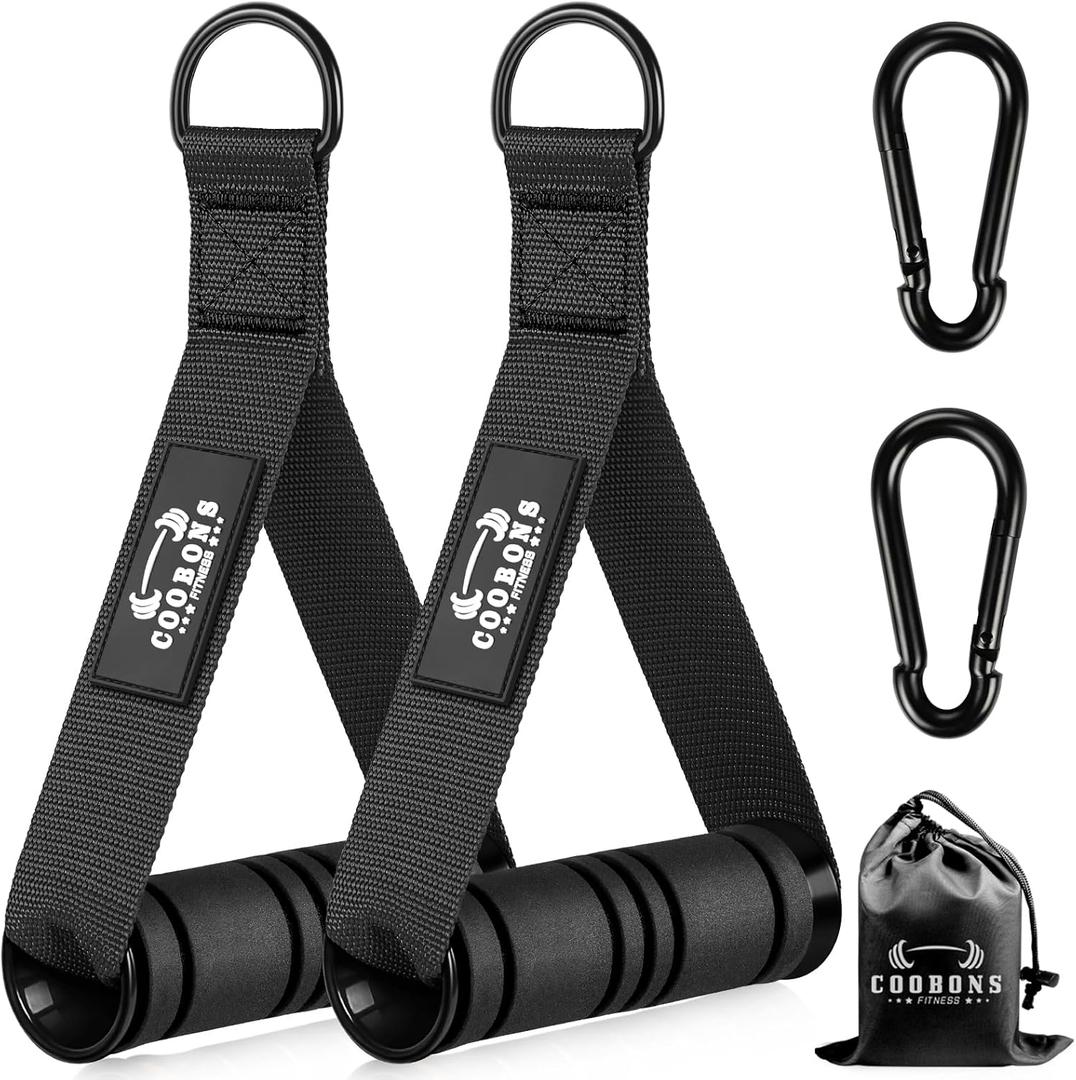 Heavy Duty Exercise Handles, Gym Cable Handles for Cable Machine Attachments, D Handle Cable Attachments, Handles for Resistance Bands, Workout Accessories, Fitness Equipment for Home Gym (Black)