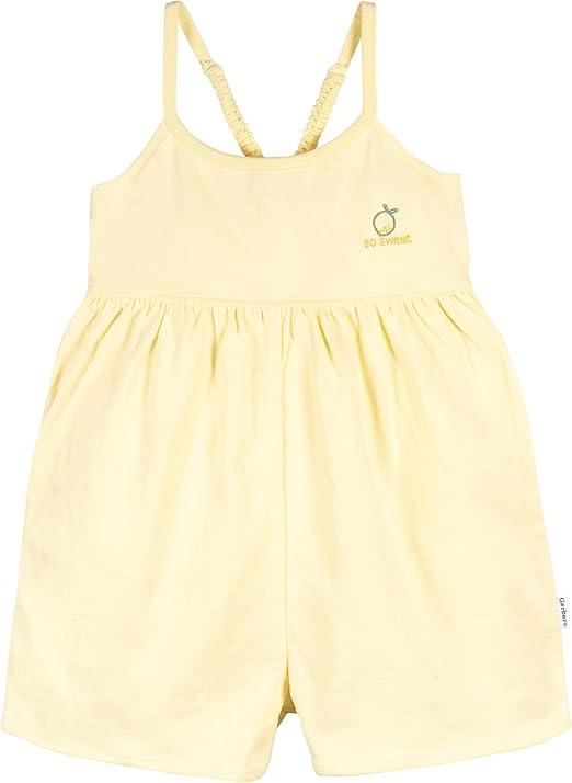 Gerber baby-girls Toddler 2-pack Sleeveless Romper Jumpsuit (3T, Yellow Lemons)