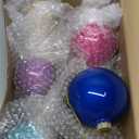 Civaner 18 Pcs Christmas Hanging Glass Ball Ornaments Multicolor Christmas Tree Decorations Decorative Glass Balls for Xmas Tree Party Decoration Wedding, 2.4inch, 2.8inch, 3.1inch