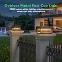 Solar Post Light,7.87X7.87 Inch Outdoor Modern Fence Deck Post Cap Lamp Dusk to Dawn Solar Lights for Small Pillars Column 3000K LED Landscape Lighting for Patio Garden Wall Top Decoration