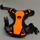 rabbitgoo Dog Harness Small Sized Dog, No Pull Pet Harness with Soft Padded Handle, Adjustable Reflective Vest with 3 Buckles, Easy Walking Harness with 2 Leash Clips, Orange, S