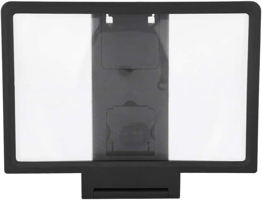 Mobile Phone Screen Magnifier, Portable 1.5 Times Video HD Magnifier Bracket Enlarge Screen with Speaker (Black)