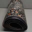 Collive Kitchen Mats for Floor 2PCS, Cushioned Anti Fatigue Mat Non Slip Waterproof Kitchens Sink Rug, Vintage Spring Floral Rugs Comfort Standing Mat for Laundry, Desk, Bar, Office, Black (17.3"x47"+17.3"x29")