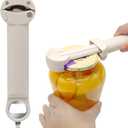 Multifunctional Jar Opener for Seniors with Arthritis, Magnetic Can Opener, Kitchen Gadgets for Weak Hands (Off-White)