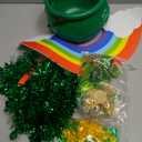 Civaner 207pcs St. Patrick's Day Decorations Set Plastic Cauldron Kettle Rainbow Kit with Green Gold Lucky Coin & Acrylic diamonds & Shamrock leaf & necklace for Irish St Patrick Party Outdoor (Green)