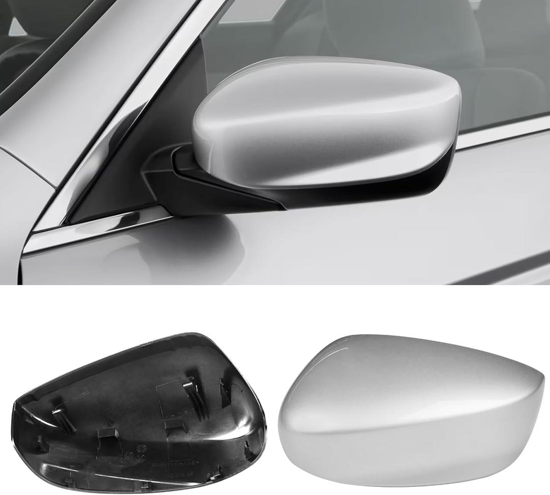 Compatible with Honda Accord Mirror Cover Replacement 2008-2012,8th Gen Accord Sedan Mirror Cap for Left Driver Side,Clip on,W/O Turn Signal Gap Replace for 76251TVAA31,Silver,1 PCS