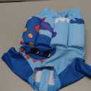 Toddler Floatation Swimsuit Boys, One Piece Float Suit with Built-in Floats, Cute Dino Shark Floating Swim Suit, UPF 50+ Floatie Bathing Suit, Blue Dinosaur 3-4 T