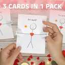 3 x Pop Up I Love You Cards Set of 3 with Envelopes, Love Note Greeting Cards for Valentines Day, Mothers Day, Fathers Day, Birthday, Standard