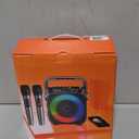 Karaoke Machine, Portable Bluetooth Speaker with 2 Wireless Microphones for Adults & Kids with Lights, Karaoke Microphone with PA System Supports USB/TF/REC/FM/AUX for Home Party Home System Packages (Black)