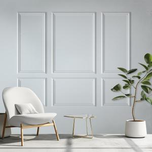 Yuzzy Peel and Stick Wall Molding Kit 6-Frame Premade, Luxe Architectura Wall Moulding Panel Frame, Self Adhesive Wainscoting Panels, Accent Molding Trim for Interior Walls Home Decor (Style 2)