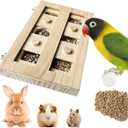FlidRunest Extra-Large Wooden Bird Foraging Box Toy, Bird Puzzle Toy Seed Food Feeder, Enrichment Foraging Toy for Parrot, Parakeet, Cockatiel, Conure, Sun Conures, African Grey, Macaw