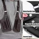 Double Shoulder Armpit Bag for Men, Anti-Theft Cross-Body Concealed Carry with Hidden Phone Wallet Pocket,Premium PU Leather Adjustable Shoulder Underarm Bag