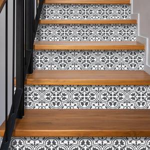 funlife 3 Strips Peel and Stick Stair Risers Stickers, Self Adhesive Vinyl Stair Stickers Decals, Staircase Murals Decor for Steps, 39.37"X7.09", Clover