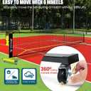 BAGAIL Portable Pickleball Net Set, 22 FT Regulation Size Pickle Ball Net with Ball Collector, 4 Balls and Carry Bag, Easy Setup for Outdoor Indoor Driveway, 2-in-1 22ft + 11ft Net With Wheels