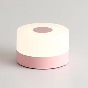 JUSHENG Night Light for Baby Nursery, Rechargeable LED Touch Light with 3CCT & Stepless Dimming Function, Portable Bedside Lamp Tap Lights Battery Powered for Breastfeeding, Kids, Nightstand-Pink